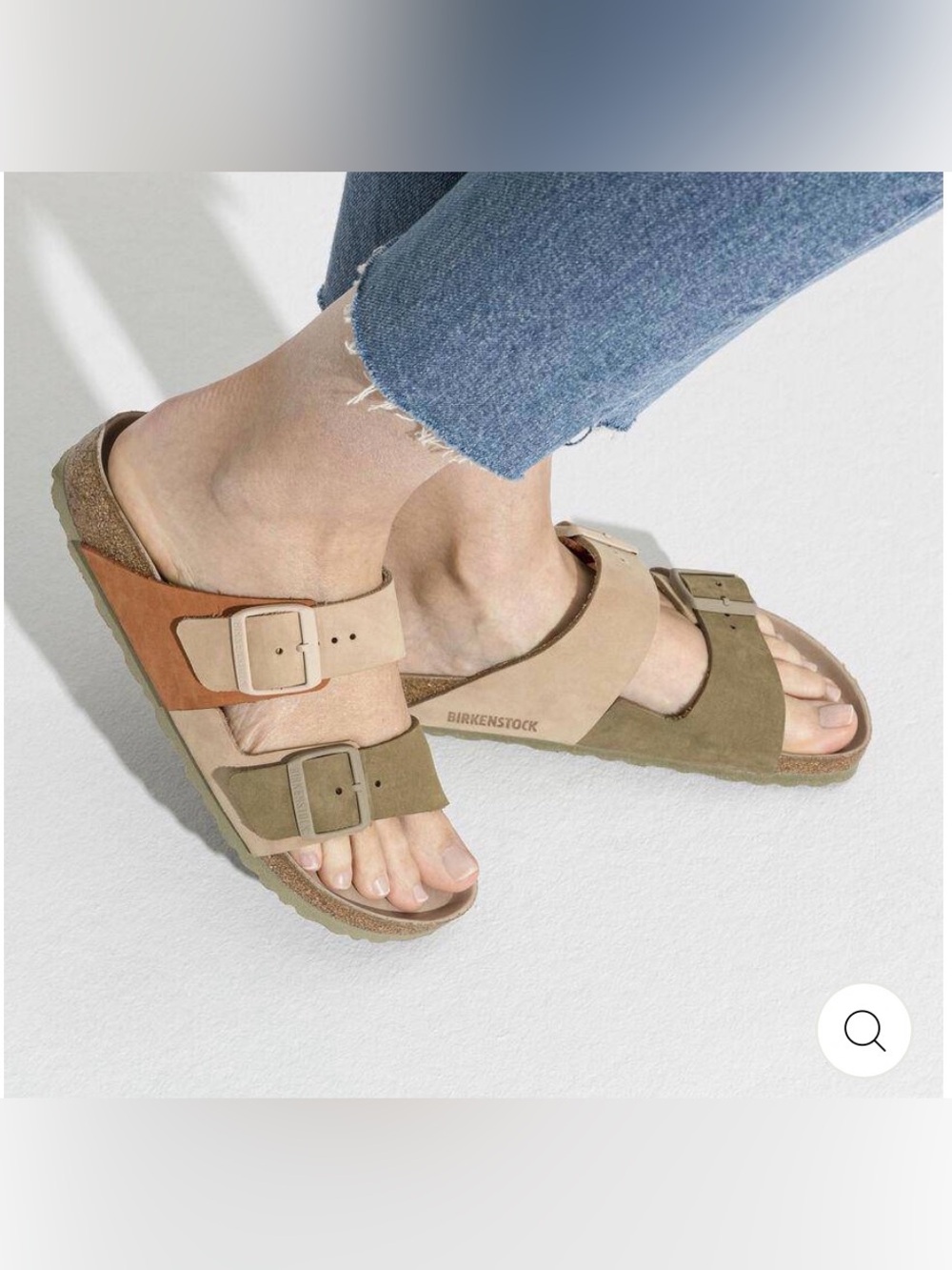 BIRKENSTOCK WOMEN'S ARIZONA SPLIT SANDCASTLE FADED KHAKI size 8